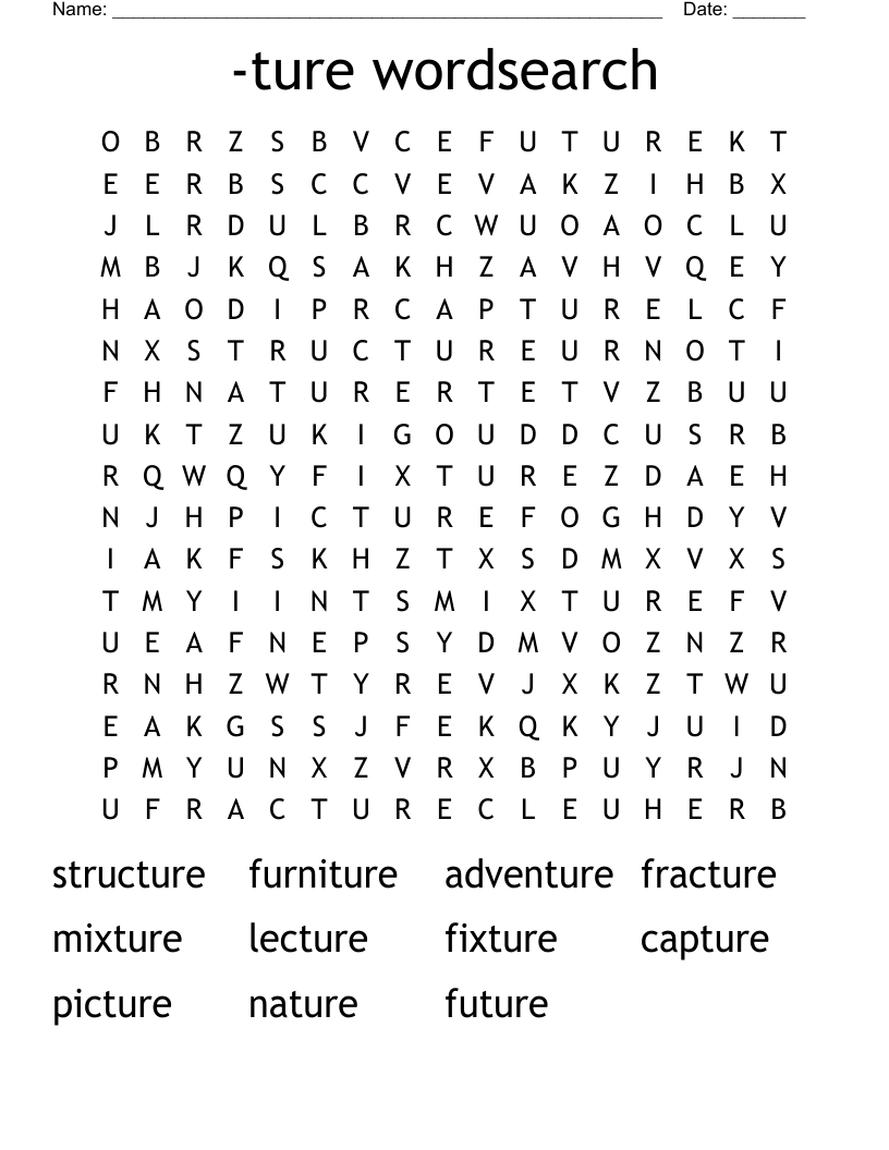 -ture wordsearch