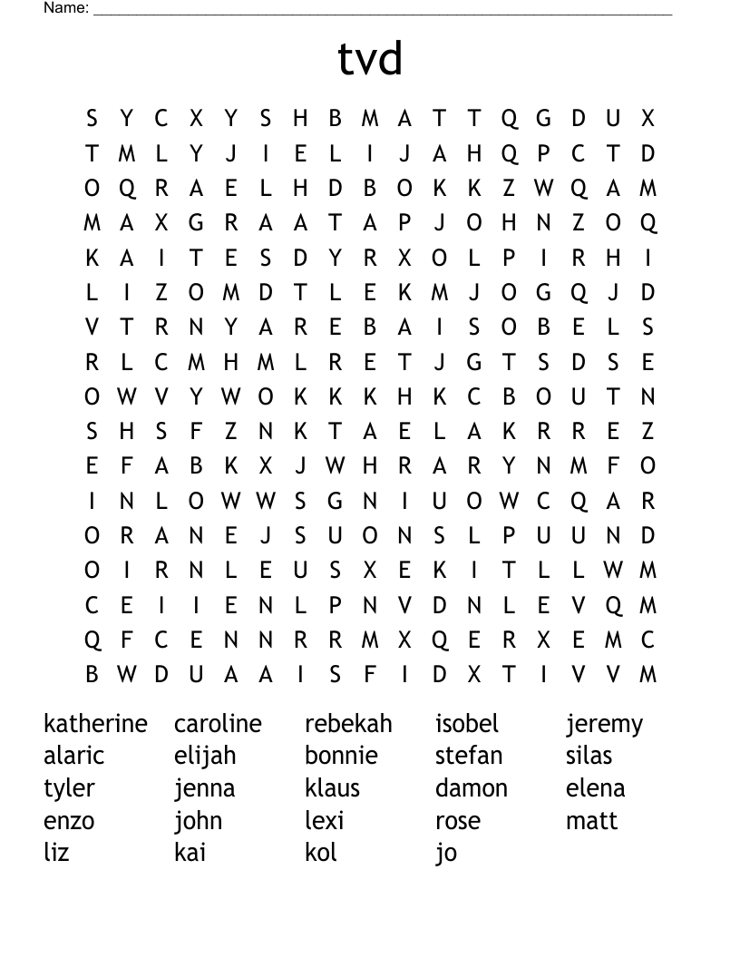 tvd Word Search