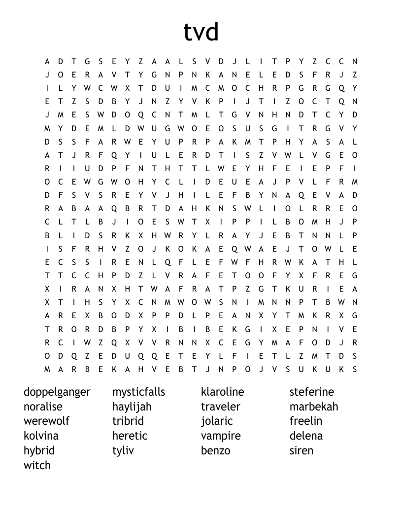 tvd Word Search