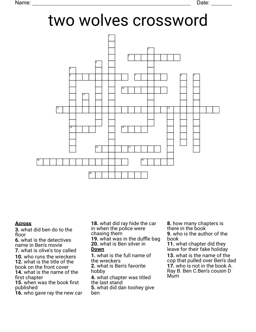 two wolves crossword