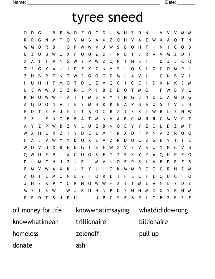 tyree sneed  Word Search