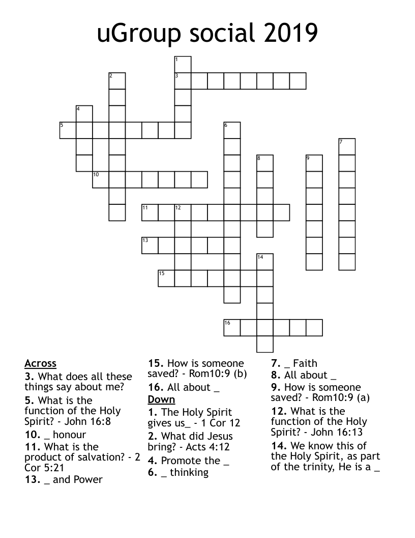 uGroup social 2019 Crossword