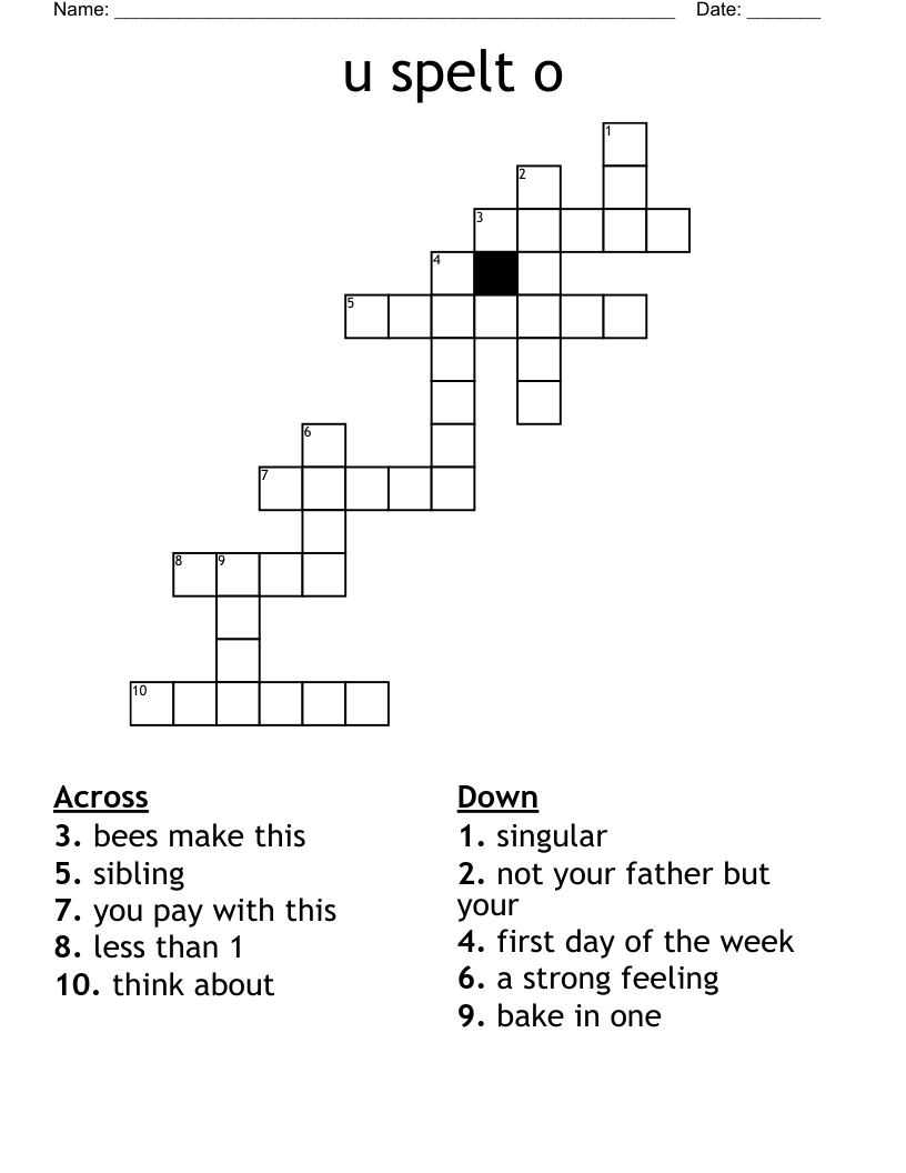 u spelt o Crossword
