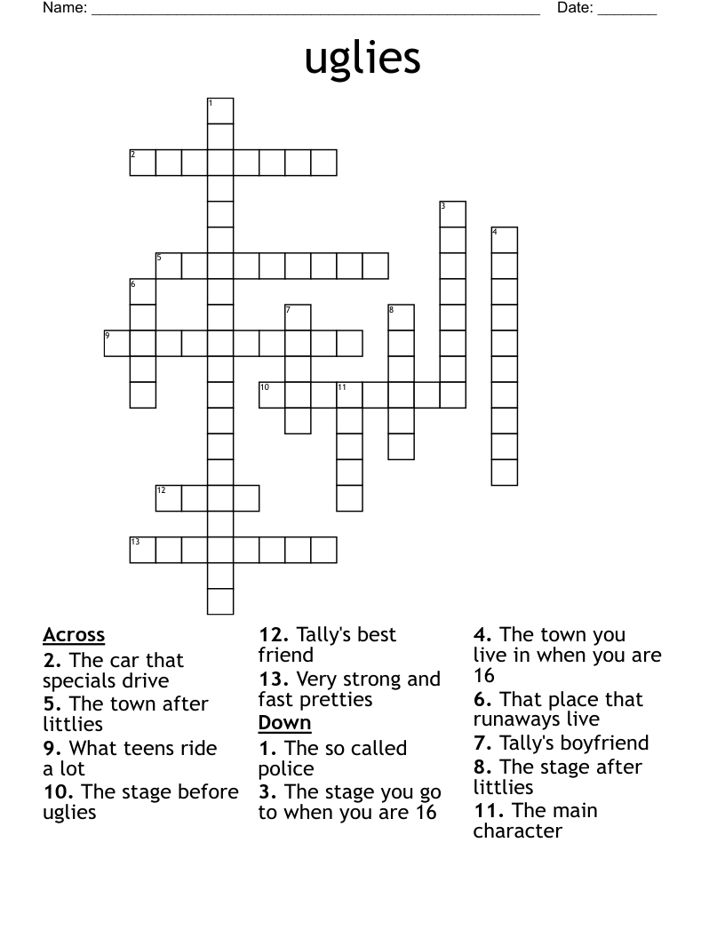 uglies Crossword