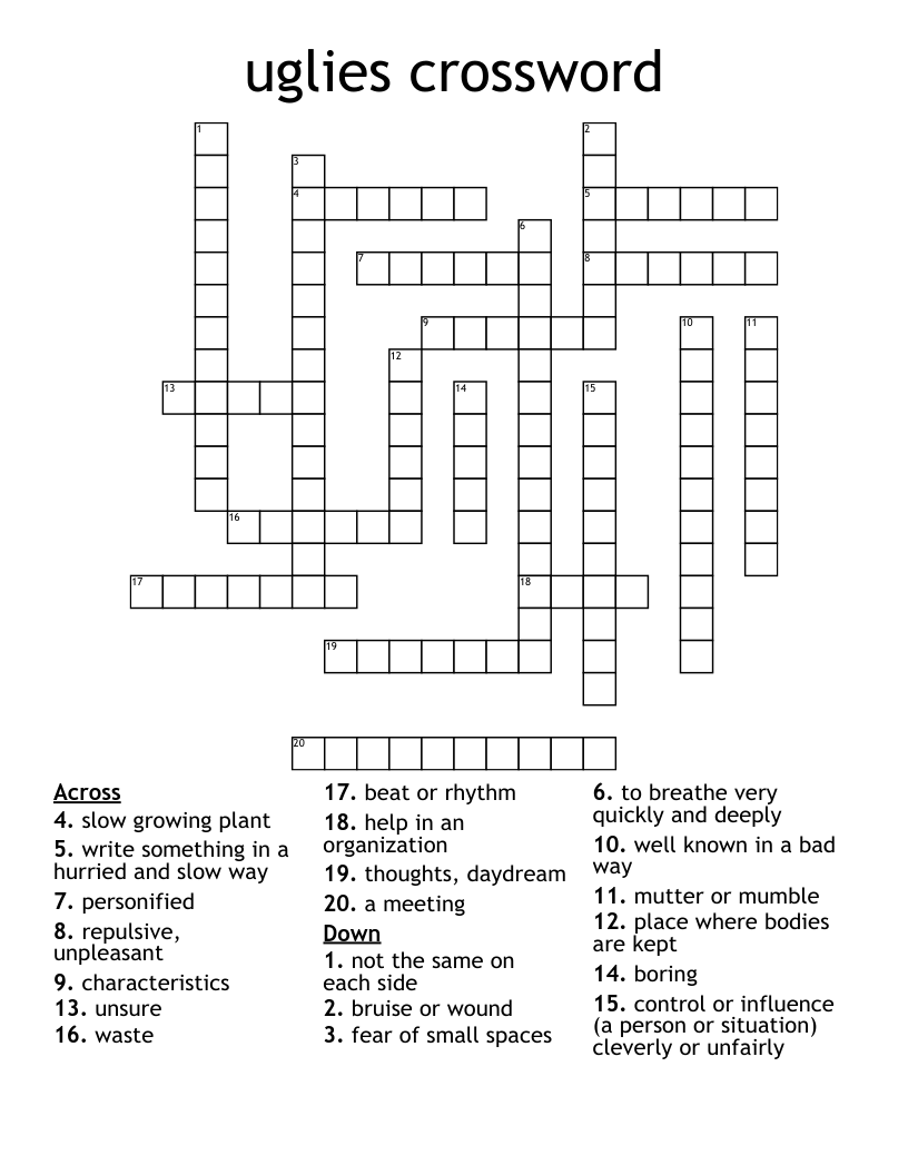 uglies crossword