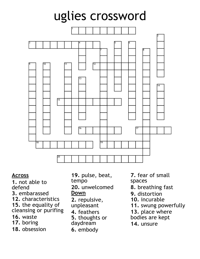 uglies crossword
