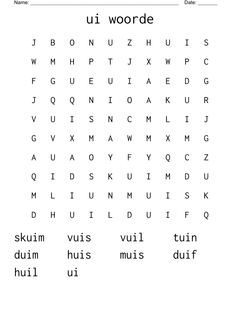 ui woorde Word Search