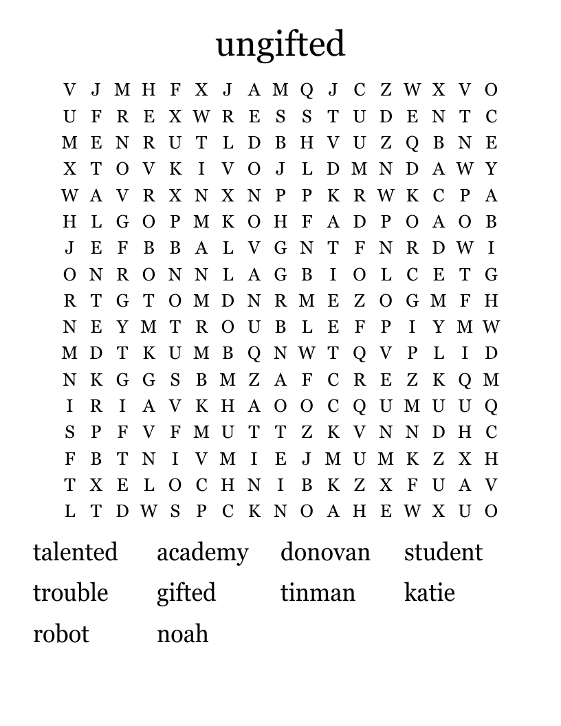 ungifted Word Search
