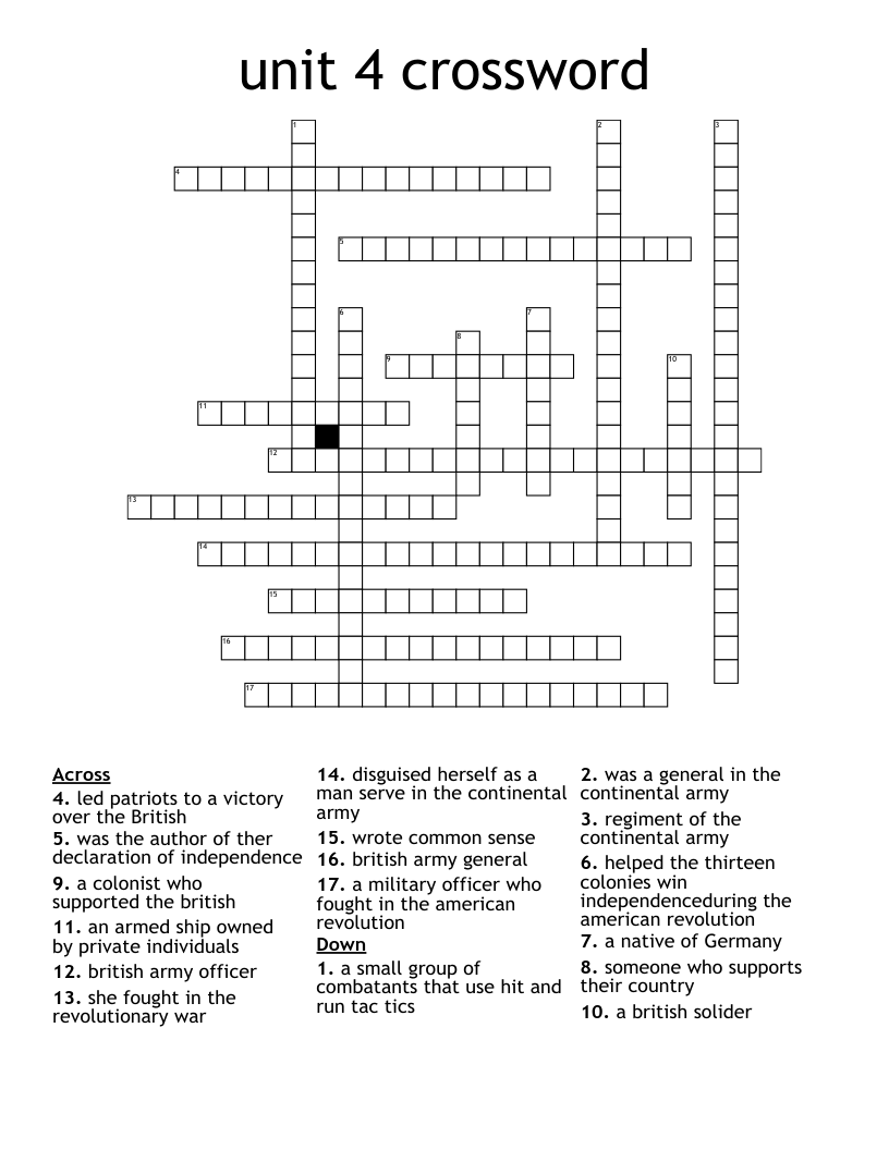 unit 4 crossword