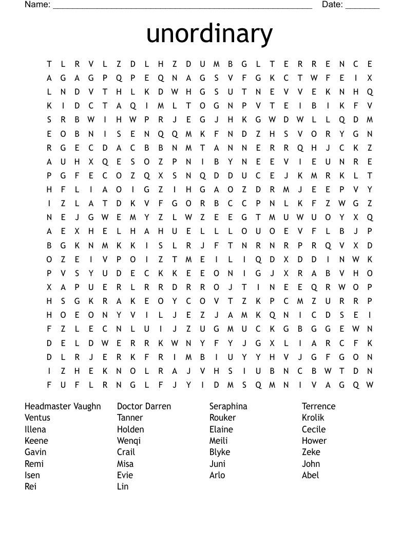 unordinary Word Search