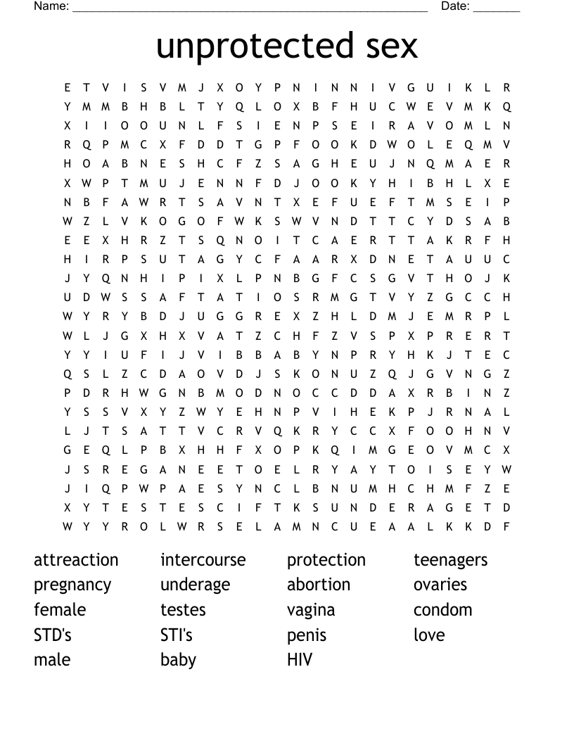 unprotected sex  Word Search