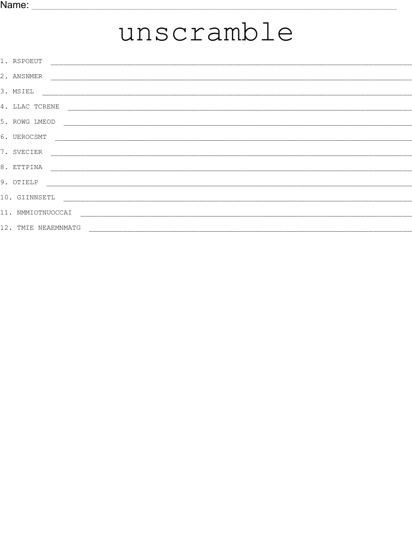 unscramble