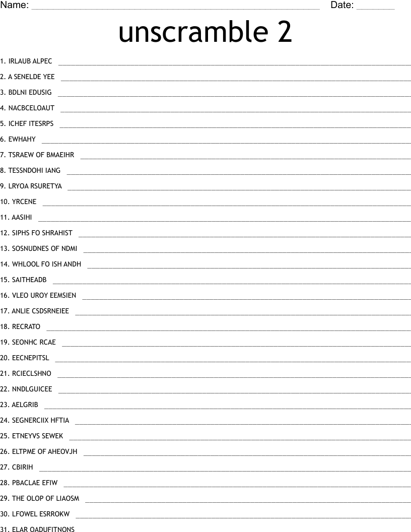 unscramble 2