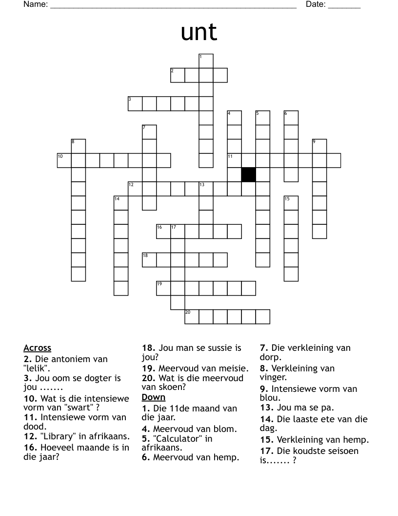 unt Crossword