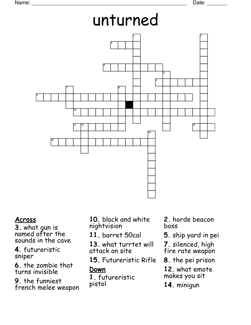 unturned Crossword