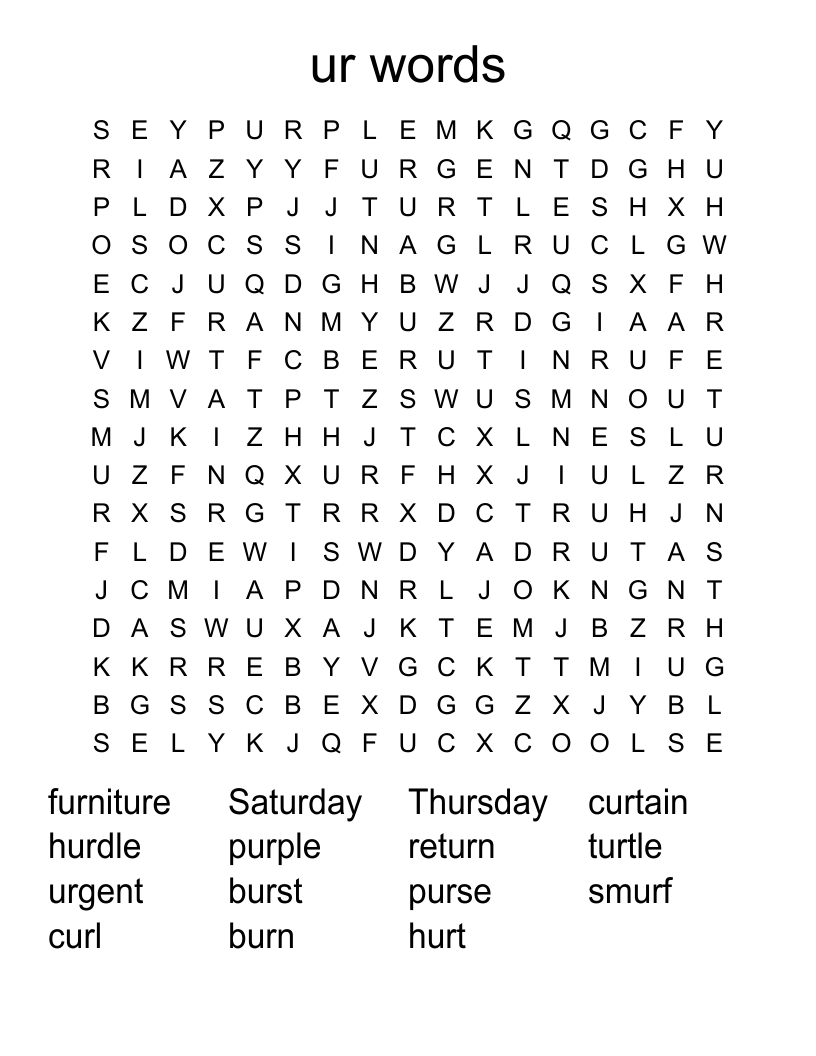 ur words Word Search