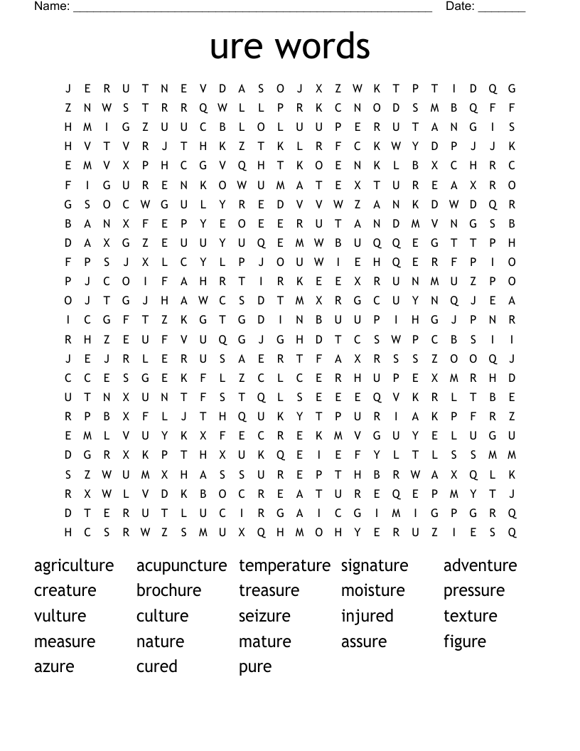 ure words Word Search