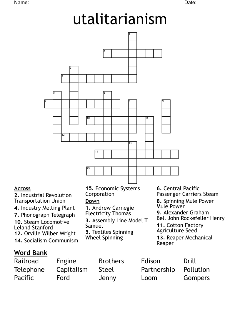 utalitarianism Crossword