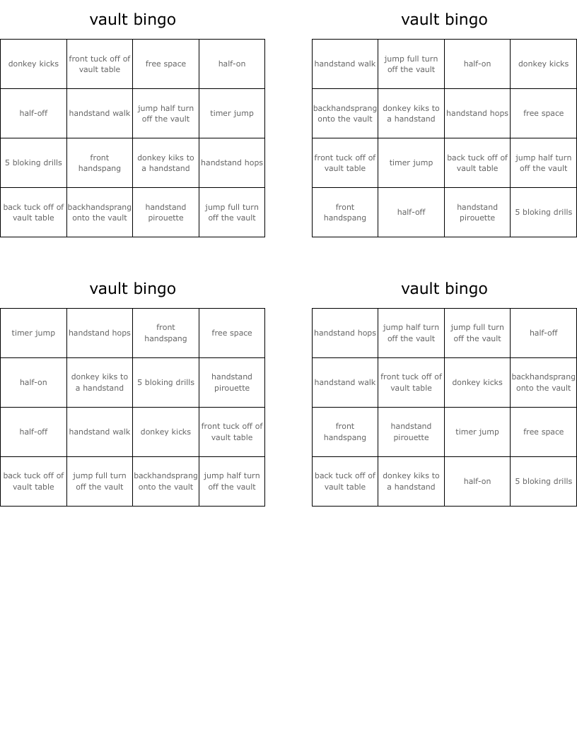 vault bingo