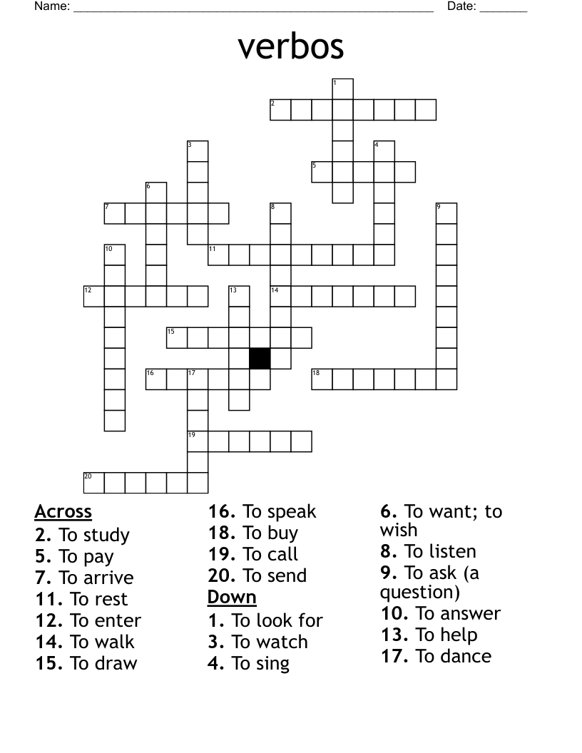 verbos Crossword