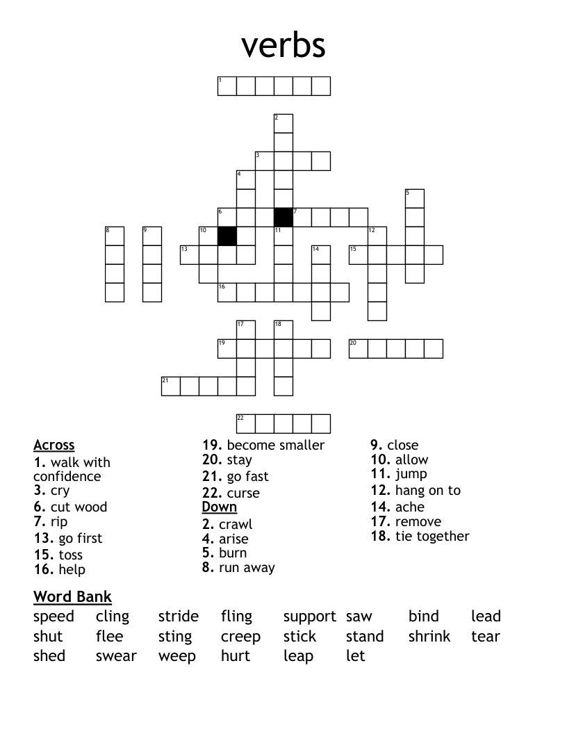 verbs Crossword