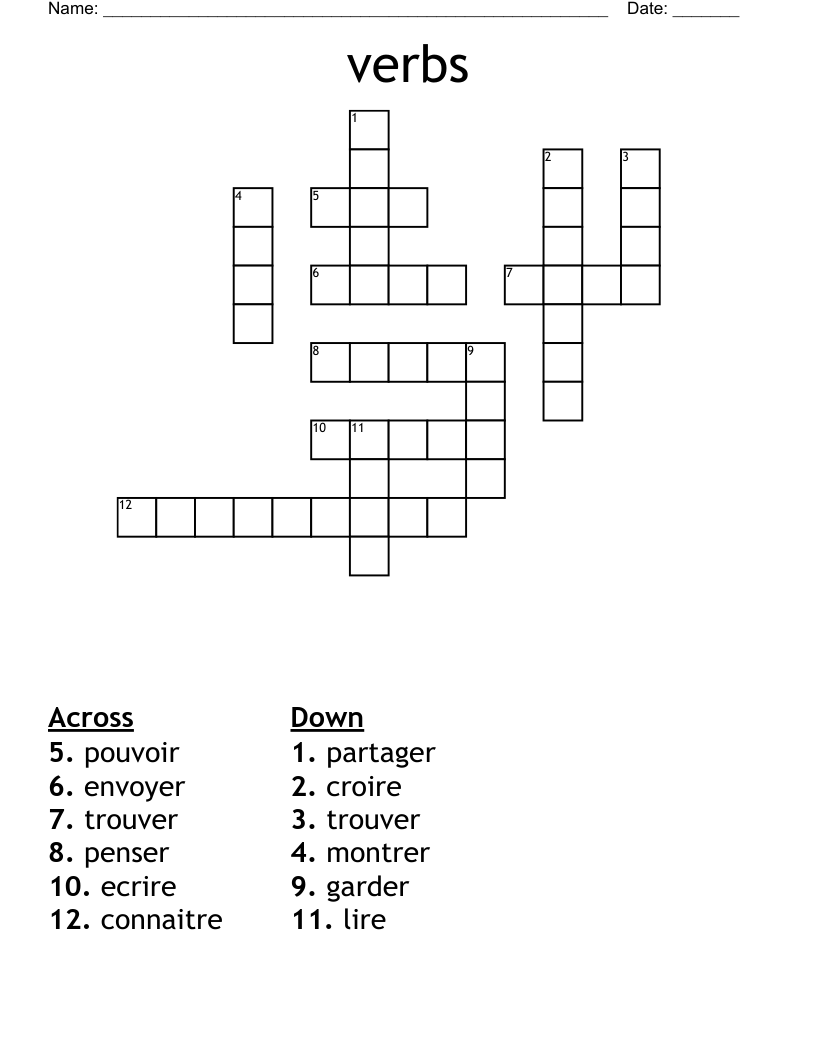 verbs Crossword