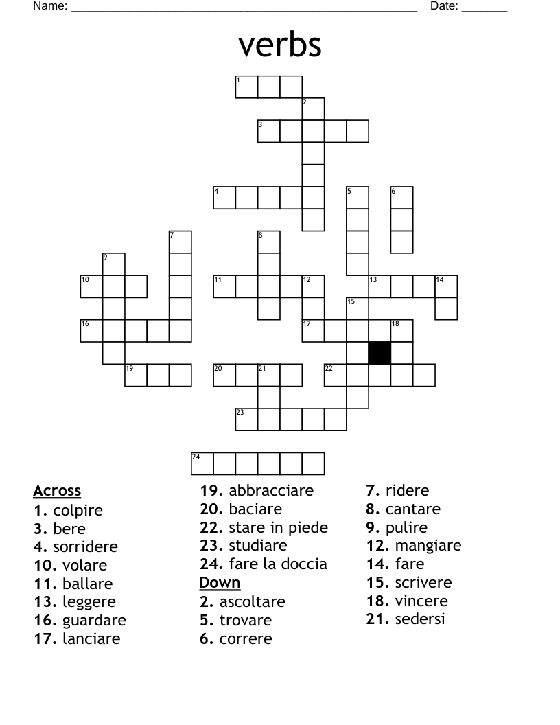 verbs Crossword