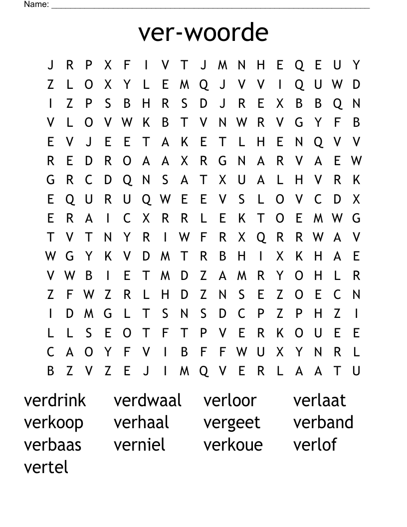 ver-woorde Word Search