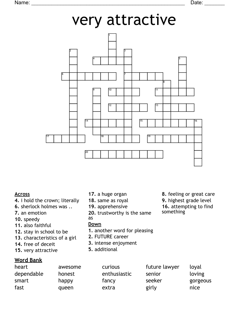 very attractive  Crossword