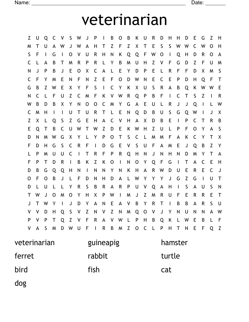 veterinarian Word Search