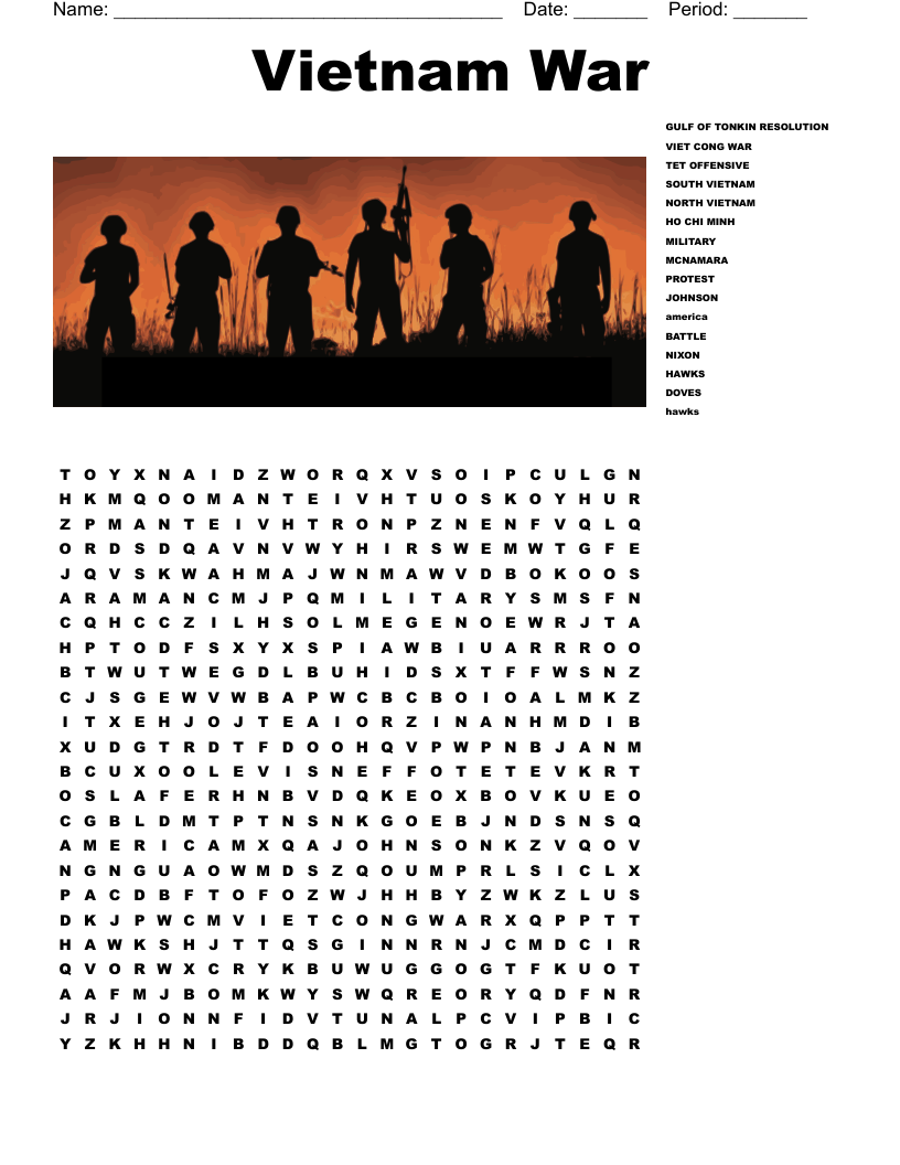 Vietnam War  Word Search