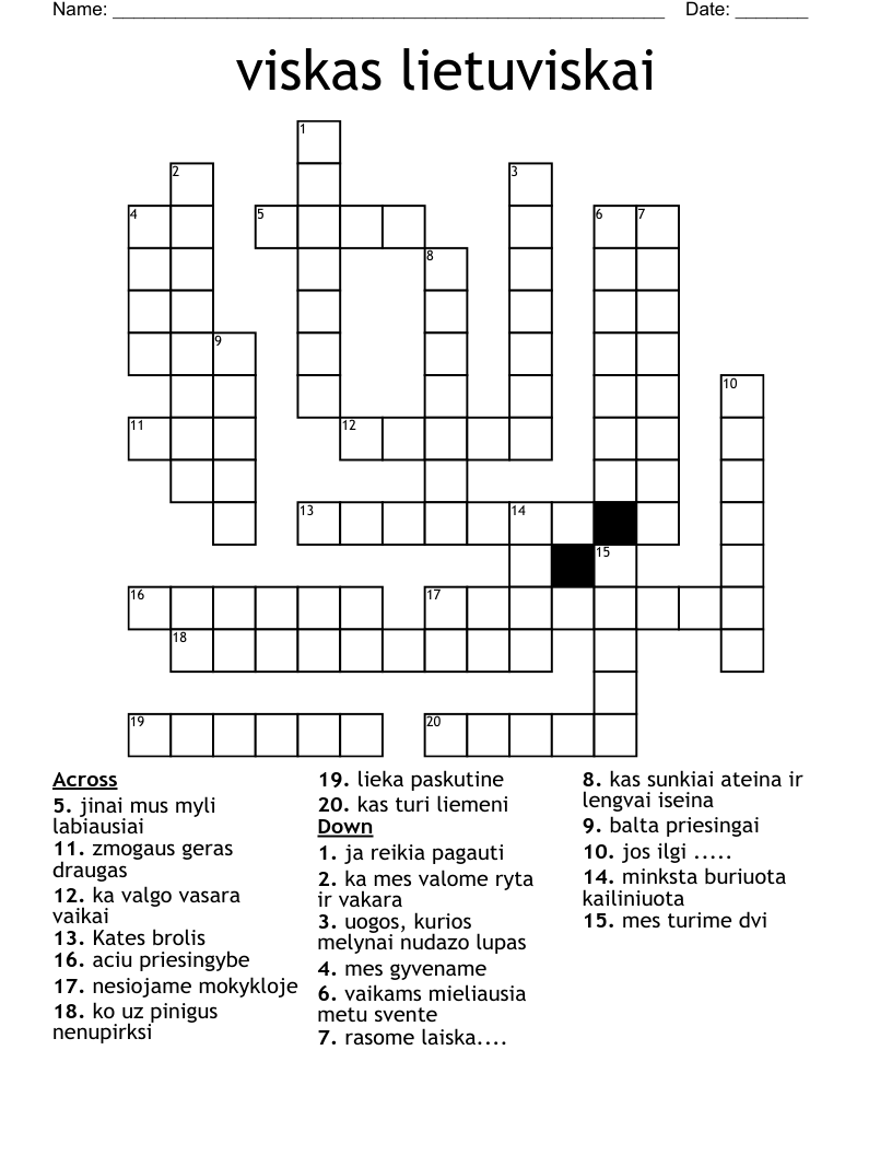viskas lietuviskai Crossword