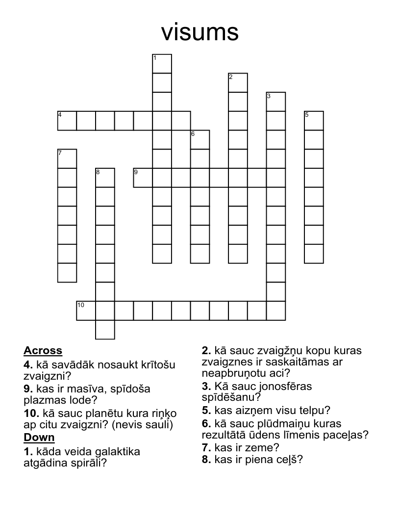 visums Crossword