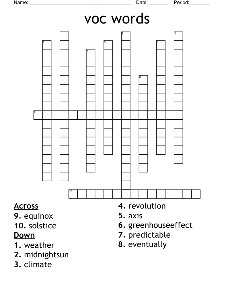 voc words Crossword
