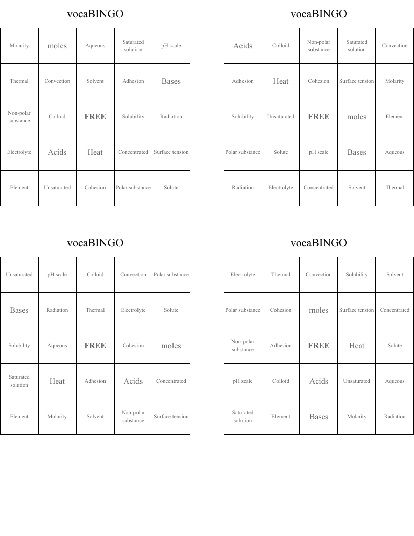 vocaBINGO