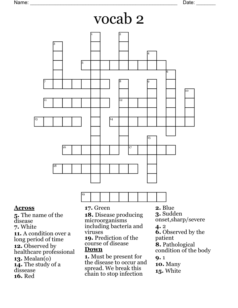 vocab 2  Crossword