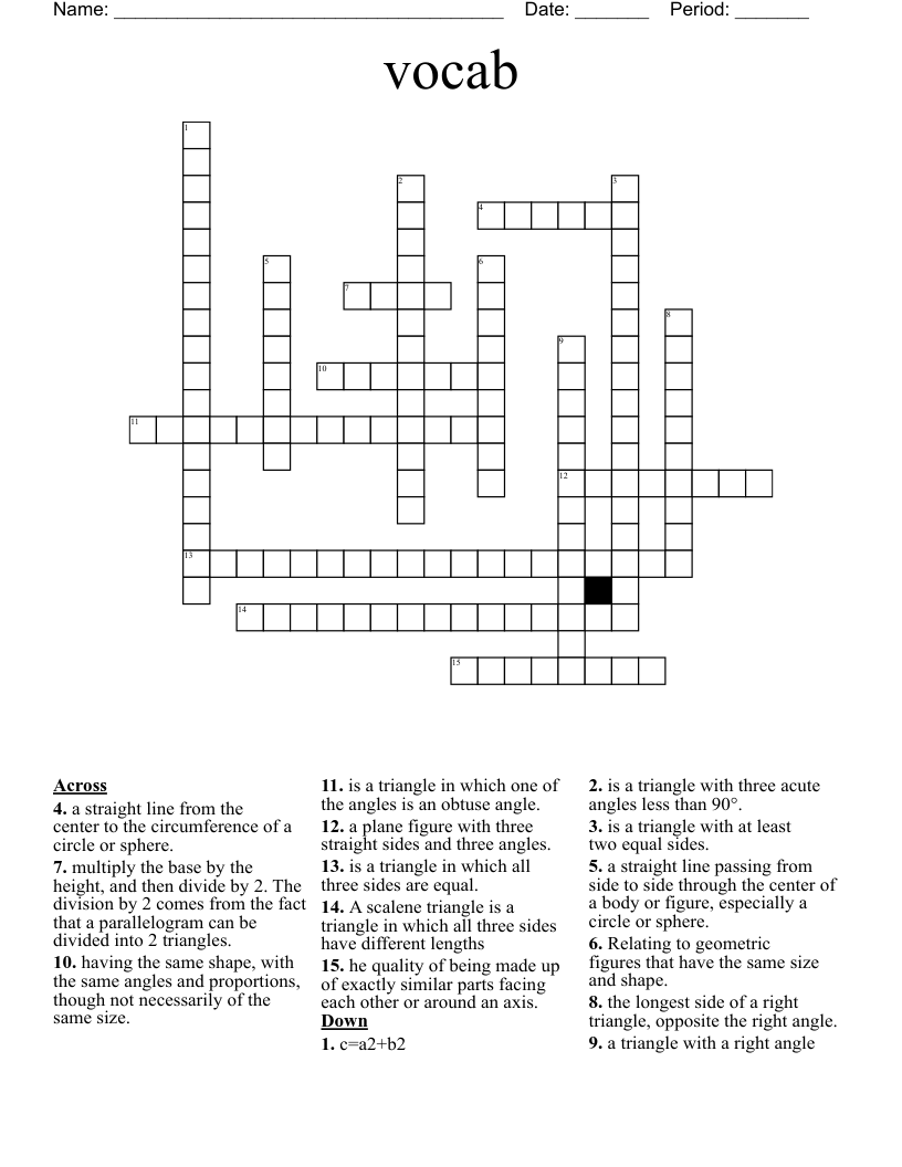 vocab  Crossword
