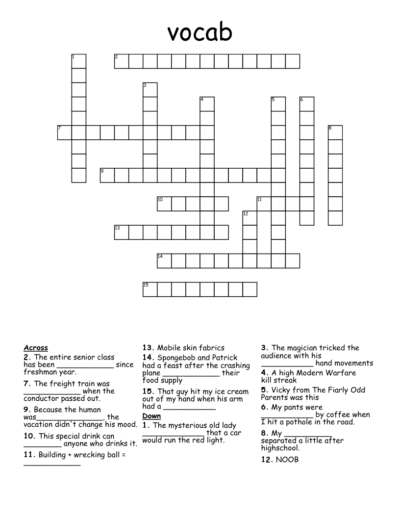 vocab  Crossword