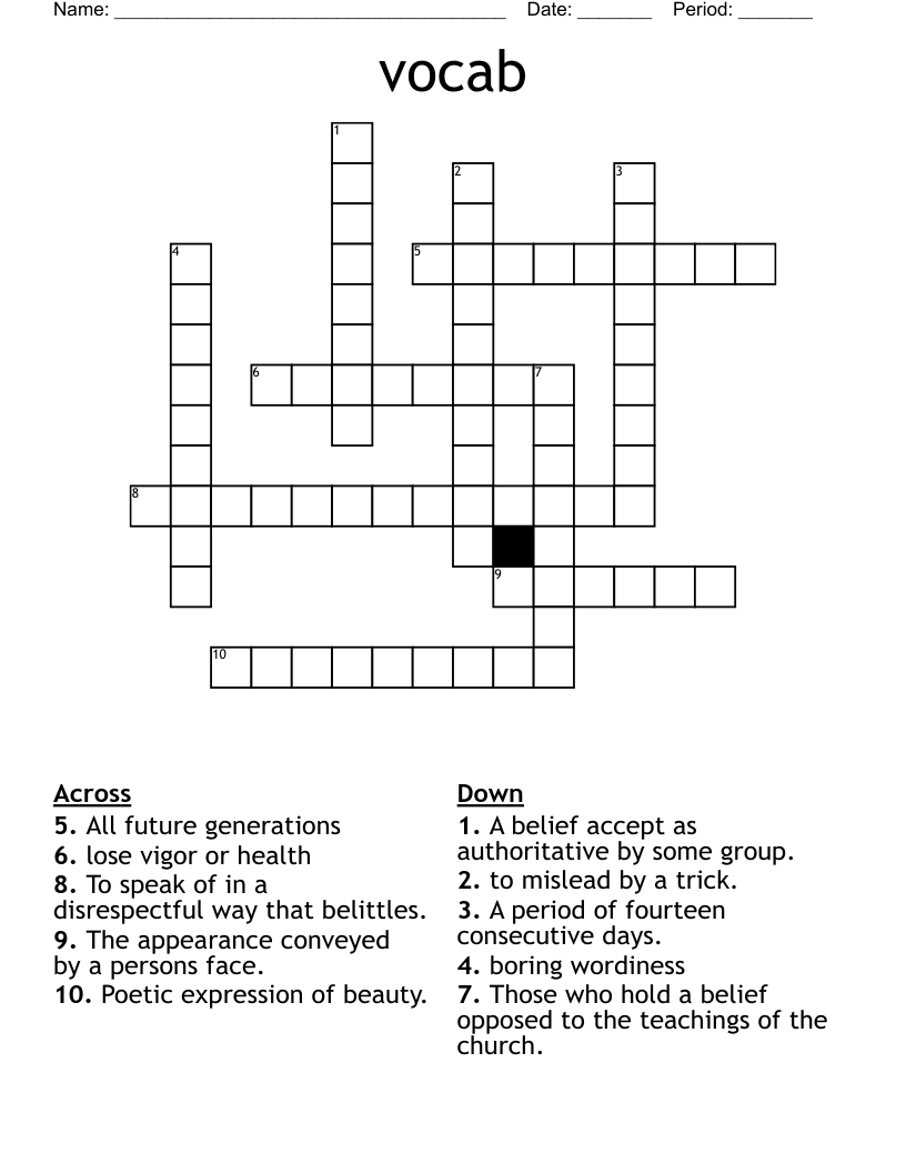 vocab  Crossword