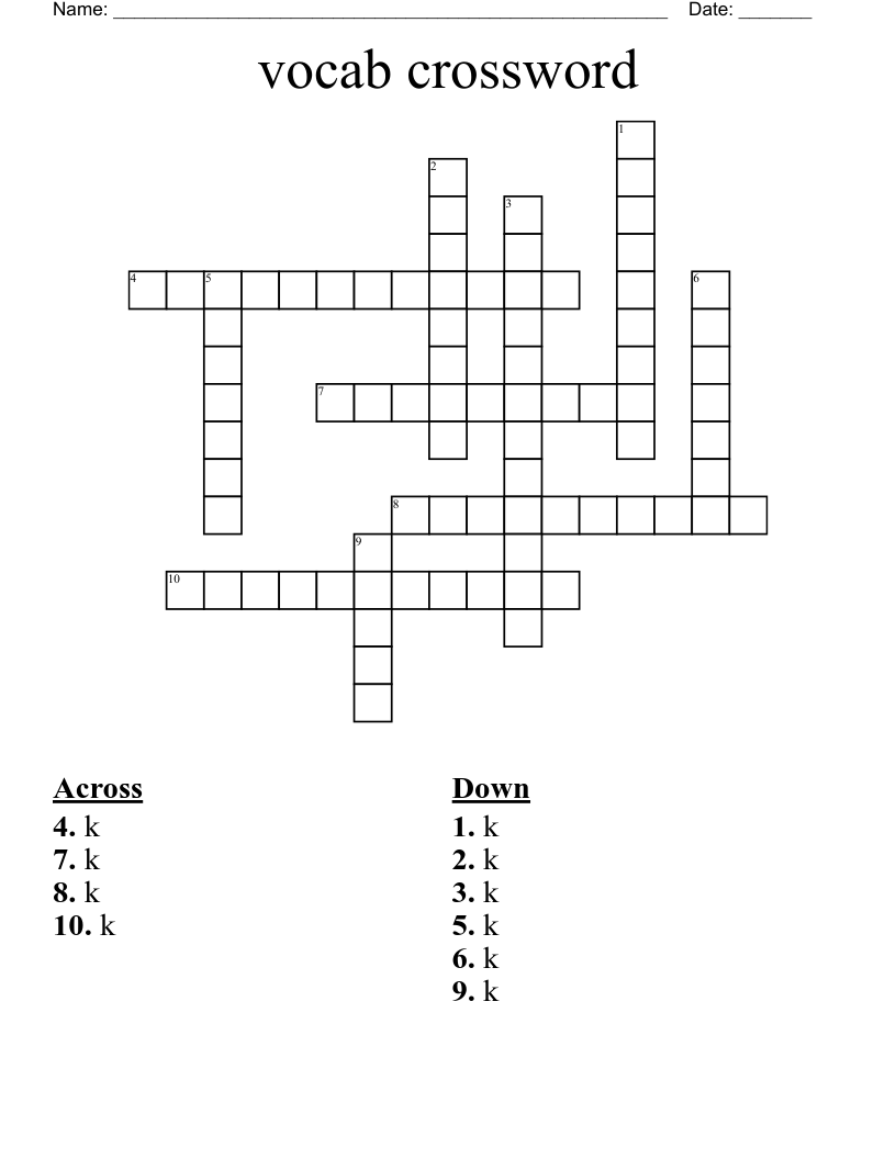 vocab crossword 