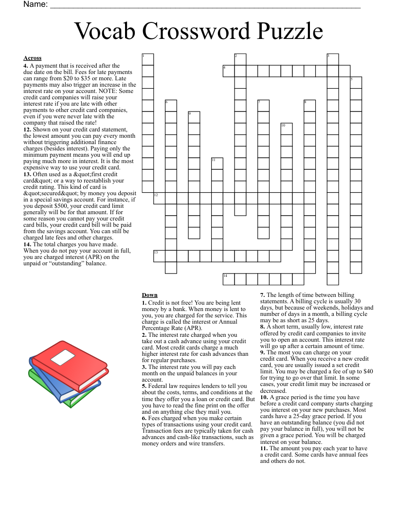Vocab Crossword Puzzle