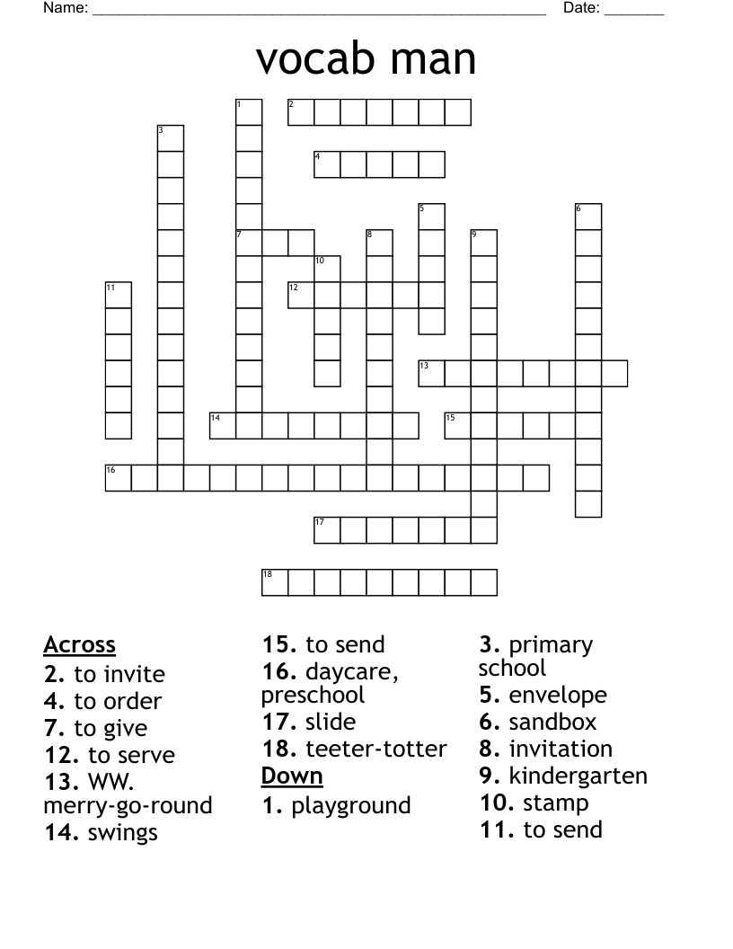 vocab man Crossword