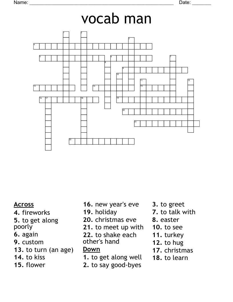 vocab man Crossword