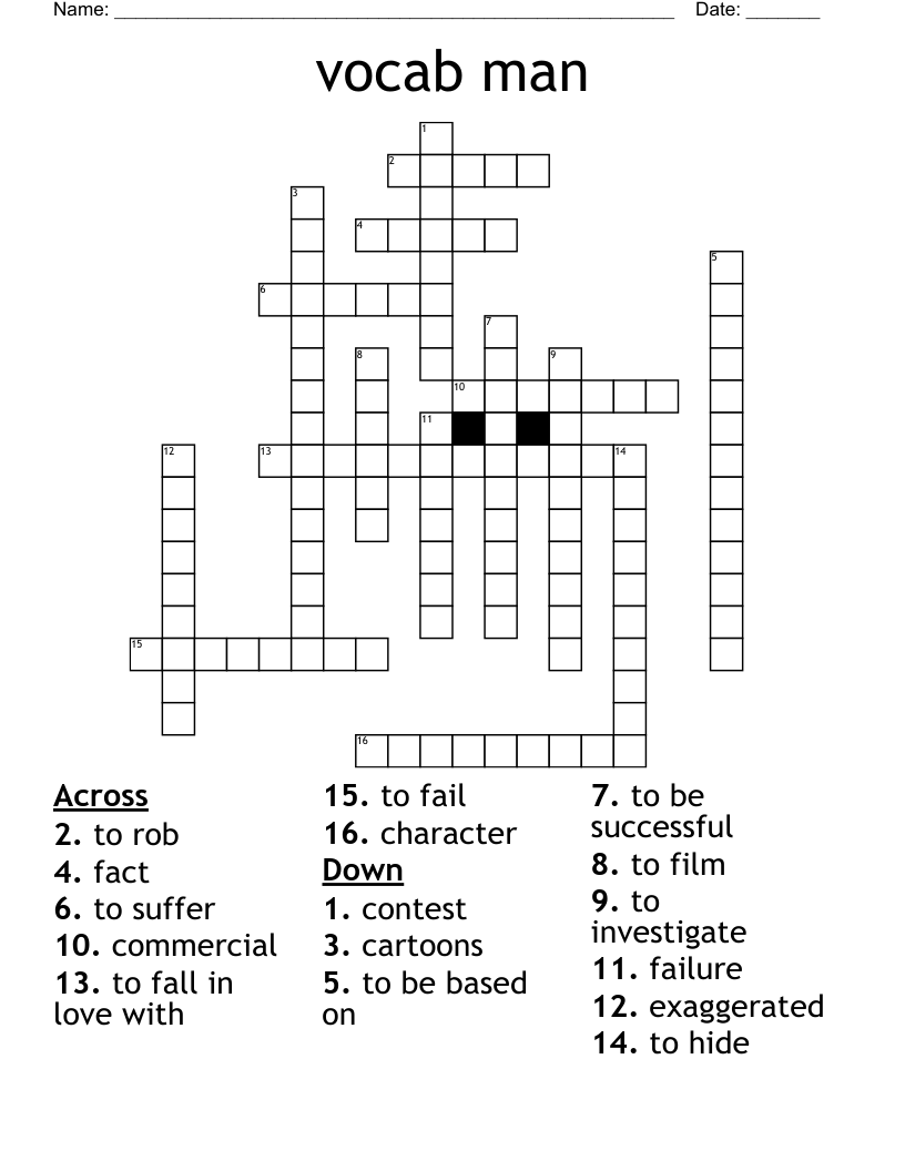 vocab man Crossword