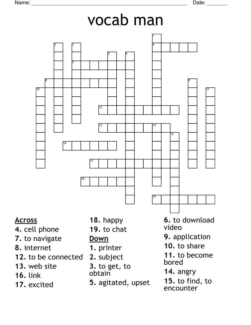 vocab man Crossword
