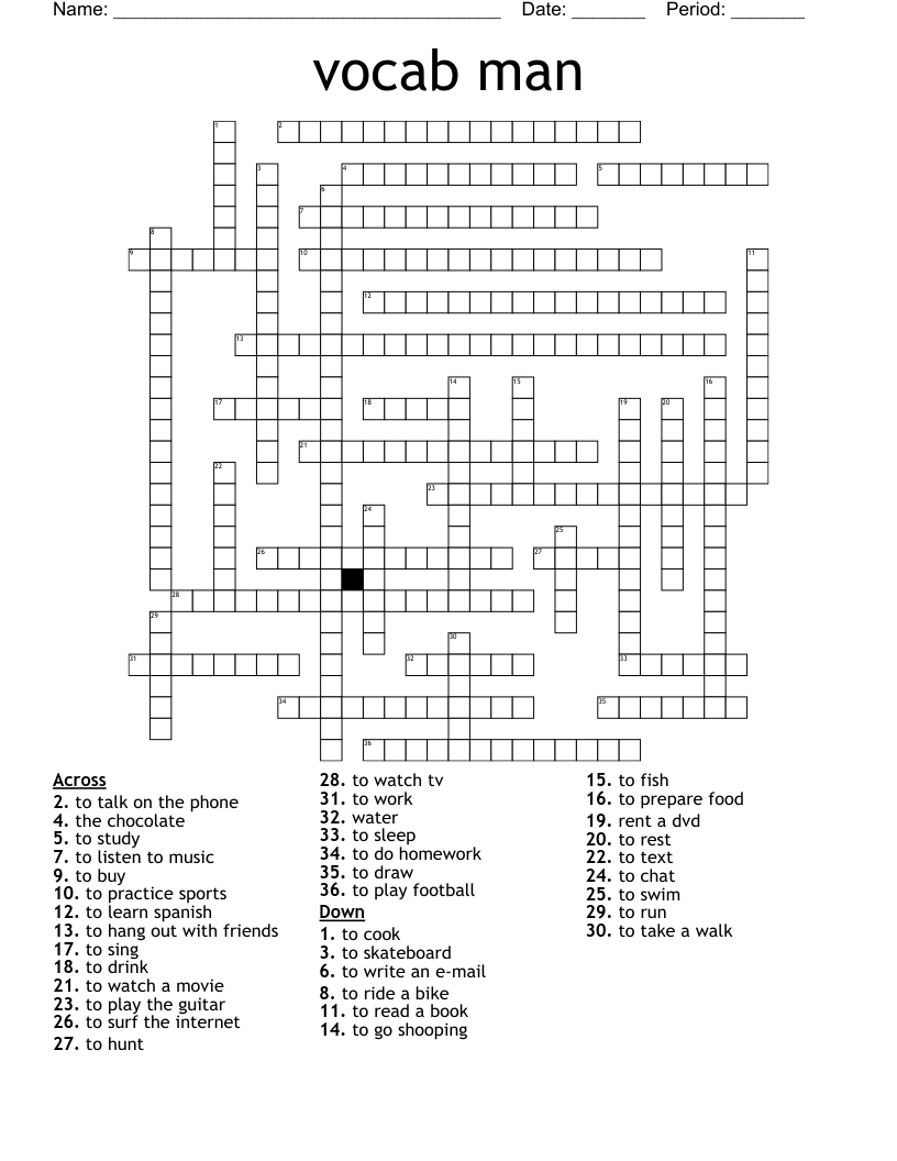 vocab man Crossword