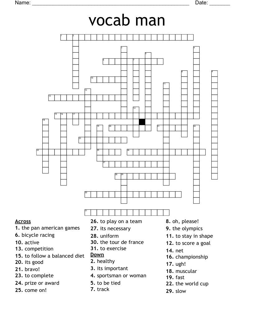 vocab man Crossword