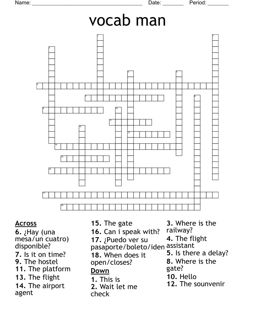 vocab man  Crossword
