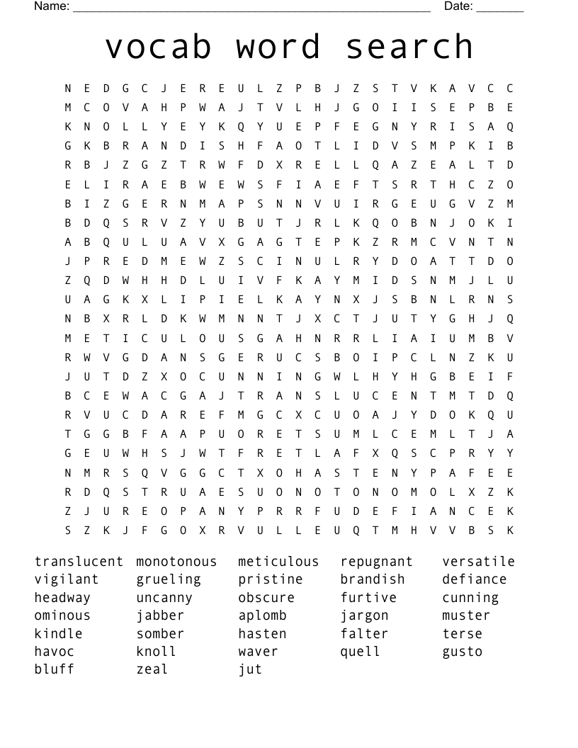 vocab word search