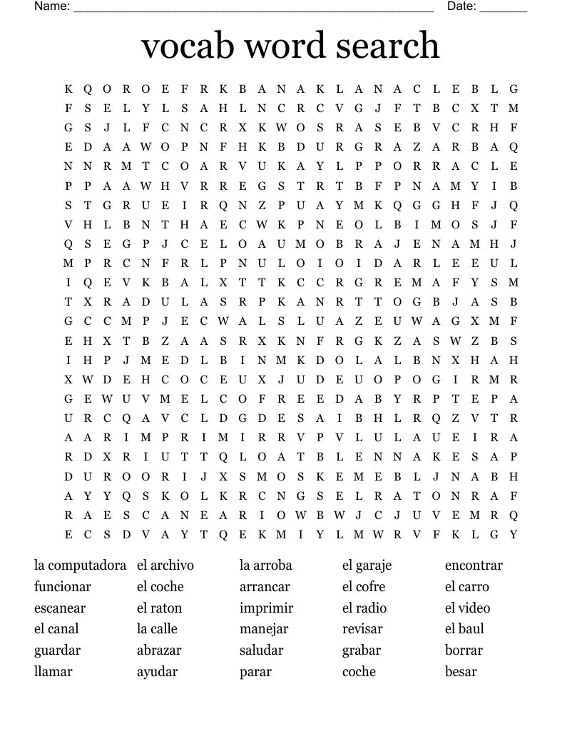 vocab word search 
